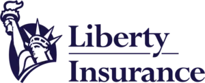 Liberty Insurance logo featuring the Statue of Liberty icon, representing trust and protection in insurance services.