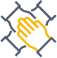 Hand symbol displaying teamwork and collaboration in a minimalistic style.
