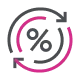 Pink circle with jagged edges on a dark gray background, resembling a target or abstract symbol.