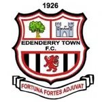 Crest of Edenderry Town F.C. featuring a tree, castle, and lion with Latin motto Fortuna Fortes Adjuvat, established 1926.