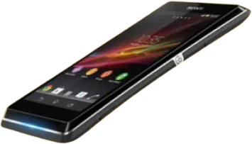 Sleek black smartphone with colorful home screen icons, side view on a transparent background.